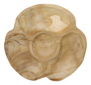 Rustic Live Edge Raw Limed Teak Wood Sectional Serving Dish Divided Tray 4 Parts