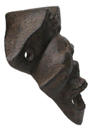 Set Of 2 Rustic Cast Iron Pirate Captain Skull Eye Patch Wall Bottle Openers