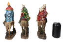 Nativity Three Wise Men Balthasar Caspar Melchior On Camels Figurine Set 12"H
