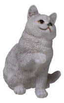 Realistic Feline British Shorthair Grey Kitty Cat Kitten Pawing Mini Figurine