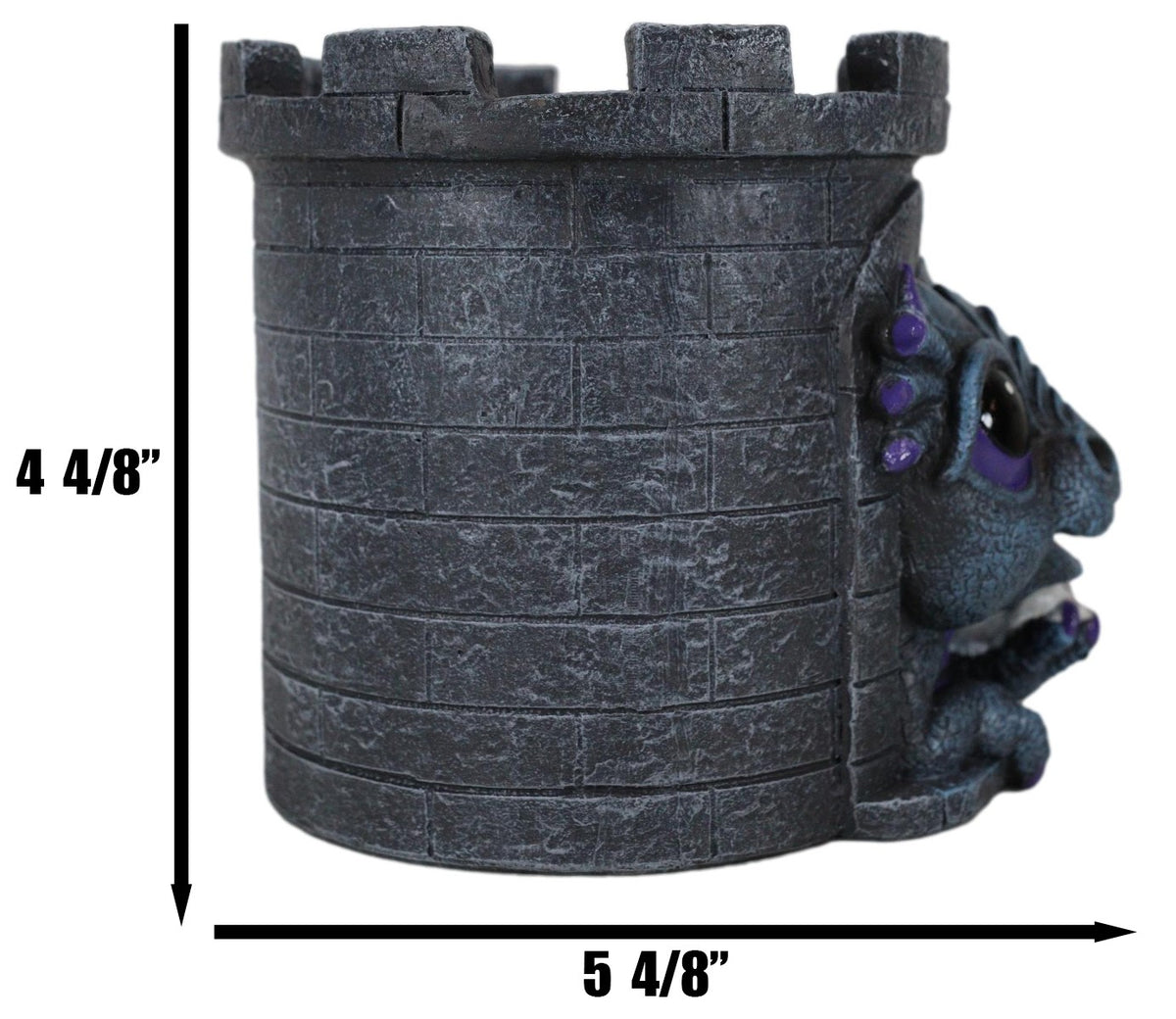 Fantasy Baby Dragon Wyrmling Holding Skull In Castle Tower Stationery Pen Holder
