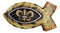 Faux Wood Jesus Fish Ichthys With Fleur De Lis Cross Decorative Trinket Box