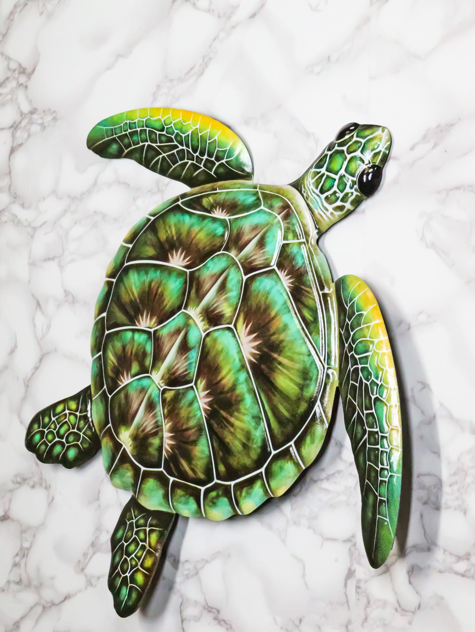Marine Ocean Harmony Series Green Bermuda Elegant Sea Turtle Metal