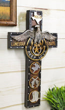 Western Rodeo Cowboy Pistols Spur Boots Texas Lone Star State Eagle Wall Cross