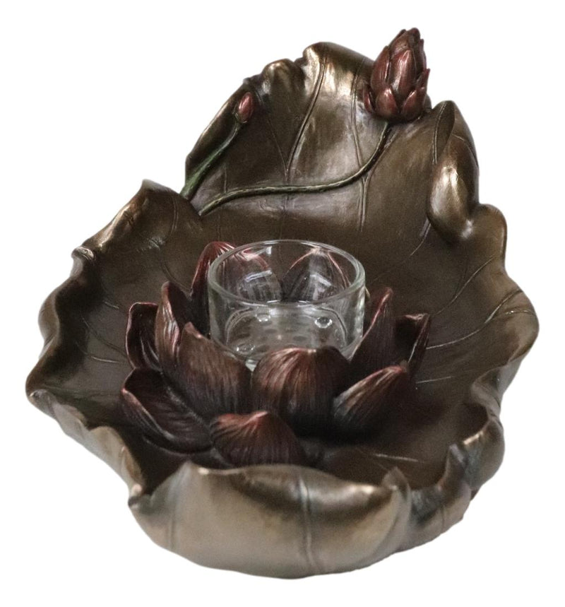 Zen Garden Buddha Lotus Flower Incense Burner Votive Tea Light Candleholder