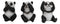 Set Of 3 See Hear Speak No Evil Whimsical Giant Panda Bears Mini Figurines