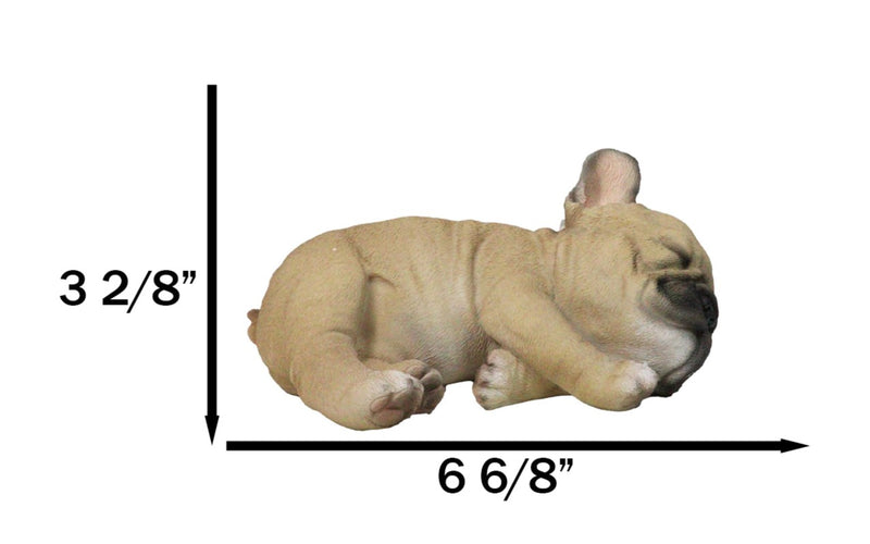 Realistic Adorable French Bulldog Dog Puppy Sleeping Figurine 6.75"Long