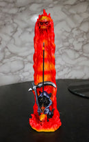 Gothic Grim Reaper Incense Stick Holder Burner Flaming Skull Pillar Ash Catcher