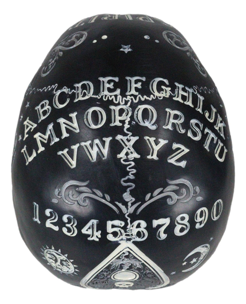 Wicca Black Paranormal Ouija Spirit Board Planchette Painted Skull Figurine