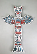 Tribal Native Indigenous Tiki Animal Totem Pole Wall Cross Decor Plaque