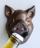 Pack Of 2 Rustic Western Farm Swine Porky Pig Head Wall Glass Bottle Cap Openers