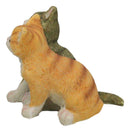 Realistic Animal Pets Sitting 2 Orange And Gray Tabby Cats Collectible Figurine