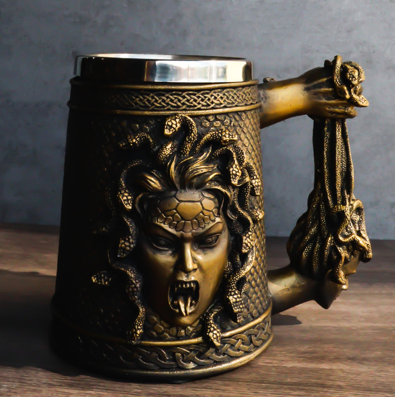 Greek Gorgon Sisters Goddess Medusa With Wild Snakes Hair And Scales Coffee Mug
