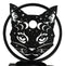 Wicca Phases of The Moon Celestial Black Cat Metal Votive T-Lite Candle Holder