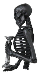 De Mortuis Hallow Impaled Grinning Bone Skeleton Wall Candleholder Sculpture 18"