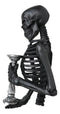 De Mortuis Hallow Impaled Grinning Bone Skeleton Wall Candleholder Sculpture 18"