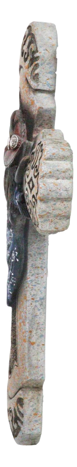 Rustic Country Western Highland Cow with Cowboy Hat and Scarf Wall Cross Decor