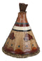 Rustic Western Bison Tribal Indian Teepee Hut Money Coin Savings Bank Figurine