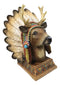 Native American Indian Stag Deer Chief With Roach Headdress Figurine