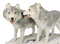 Winter Woodlands Moon Twilight Romance Arctic Snow Wolf Couple Figurine 11.5"L