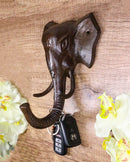 Cast Iron Rustic Abstract Safari Wildlife Jungle Elephant Wall Hook Sculpture