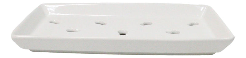 Pack Of 12 Ceramic White Neta Zara Sushi Case Plates With Drip Holes 8" By 4"