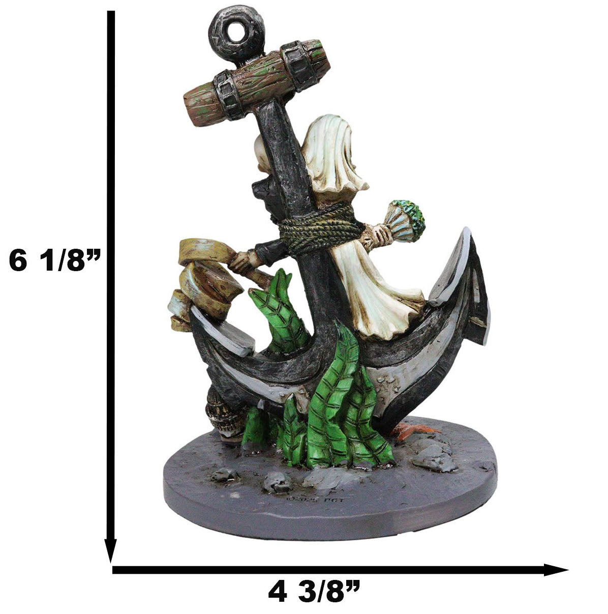 Day Of The Dead Skeleton Wedding Bride and Groom Anchored in Love Figurine