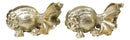 Pack of 2 Nautical Marine Goldfishes Gold Fish Sculptures In Gold Leaf Finish