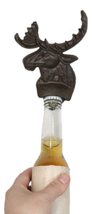 Pack Of 2 Rustic Western Country Bull Moose Cast Iron Beer Bottle Wall Openers