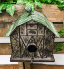 Rustic Western Vintage Bird Atop A Cozy Farm Barn House Shed Metal Birdhouse