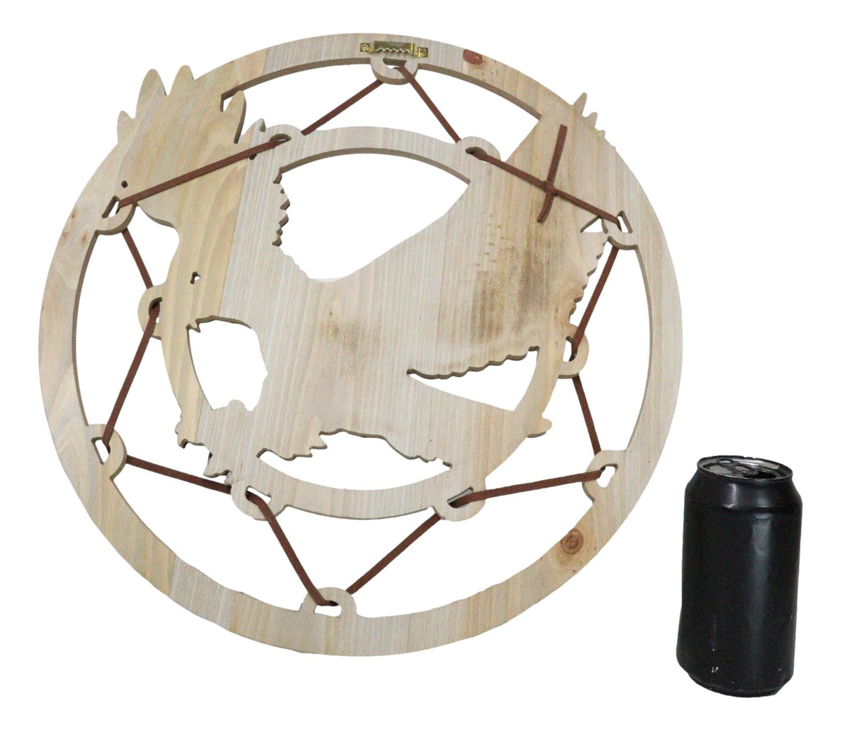 Rustic MDF Wood Flying Bald Eagle Dreamcatcher Web Circle Wall Decor Plaque