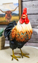 Rustic Western Country Farm White Breasted Chicken Rooster Figurine