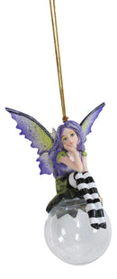Dulcibelle Lavender Fae Bubble Rider Fairy Ornament Amy Brown Holiday Collection