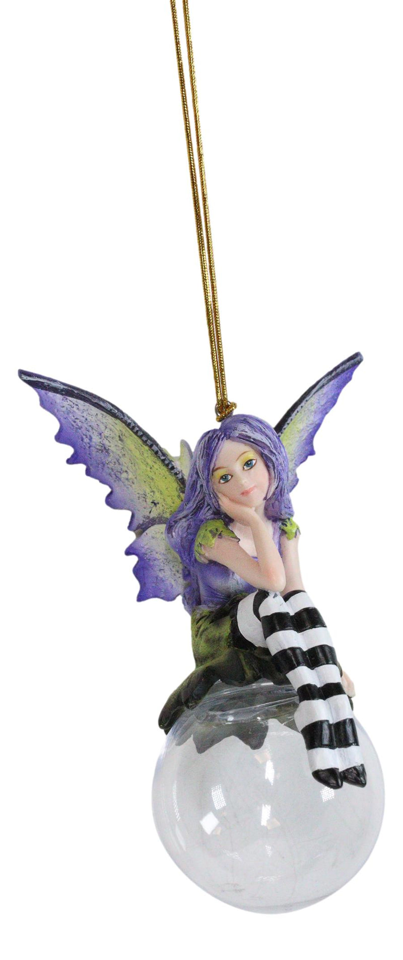 Dulcibelle Lavender Fae Bubble Rider Fairy Ornament Amy Brown Holiday Collection