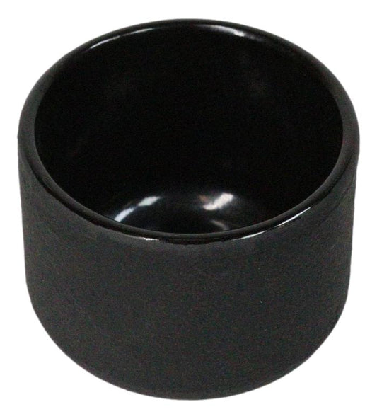 Black Modern Cylindrical Japanese Tetsubin Style Cast Iron Tea Cups Set of 4