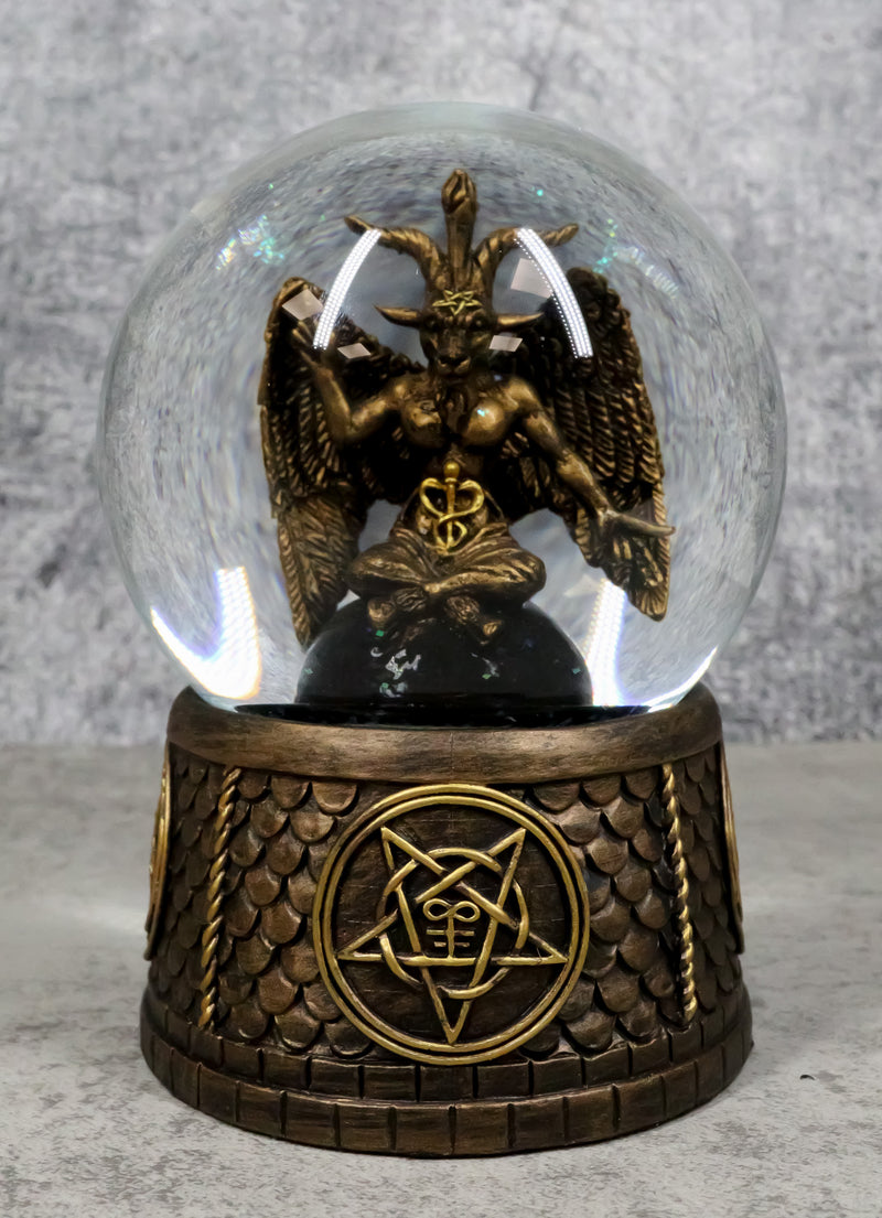 Occult Eliphaz Levi Sabbatic Goat Baphomet Solve Et Coagula Glitter Water Globe