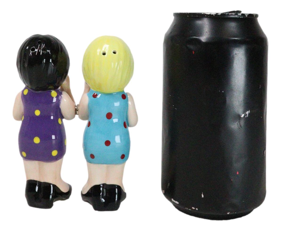 Ceramic Gossiping Phoney Friends Wine And Whine Party Salt Pepper Shakers Set