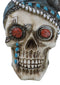 Lady Madame Boudoir Gothic Camo Turquoise Jewelry Skull W/ Red Eyes Figurine