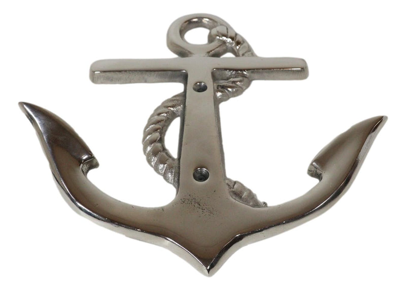 Sleek Aluminum Nautical Coastal Sea Sailor Ship Anchor 2-Peg Double Wall Hooks