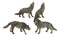 Set Of 4 Mystical Forest Woodland Alpha Gray Wolf Howling And Tracking Figurines