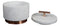 Set Of 4 Marble And Copper Hardware Round Canister Container Storage Jars W/ Lid