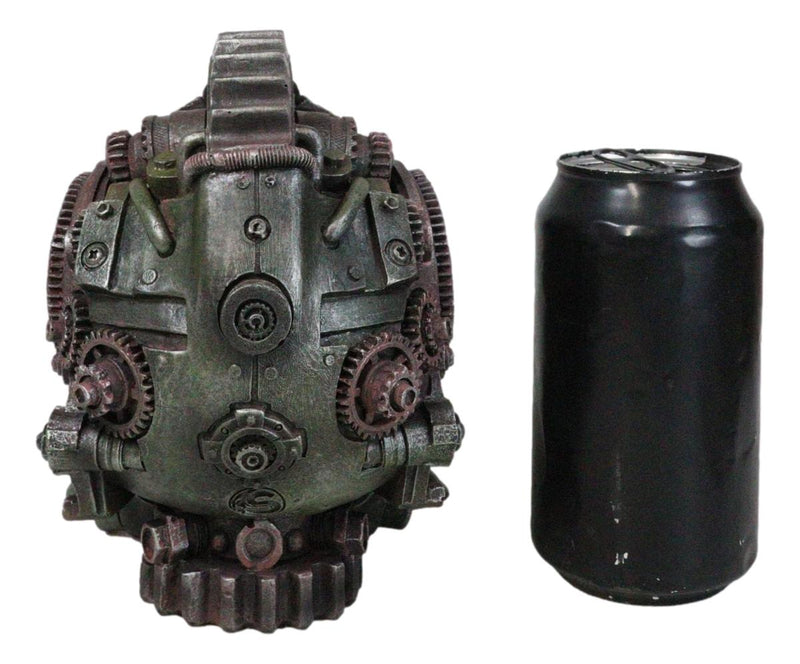 Steampunk Diesel Punk Machina Android Gearwork Robotic Cyborg Skull Figurine