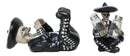 Day Of The Dead Skeleton Mariachi Band Wine And Salt Pepper Shakers Holder Set