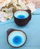 Pack Of 5 Blue Aozora Kannyu Small Ponzu Tonsui Miso Soup Bowls With Handle 5oz