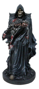 Black Angel of Death Grim Reaper With Chains Carved Knuckles Game Over Figurine