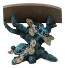 Marine Blue Sea Turtles Swimming by Ocean Corals Floating Wall Bracket Shelf