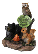 Cabin Companion Bear, Raccoon, Squirrel & Owl Friends Forest Campfire Figurine