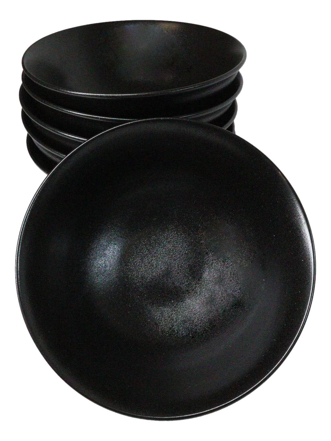 Pack Of 6 Black Kokuyo Ceramic Collection Large Ramen Soup Dinner Bowl 40oz
