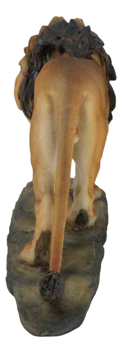 African Savanna Safari Wildlife Majestic Lion Prowling in Grasslands Figurine