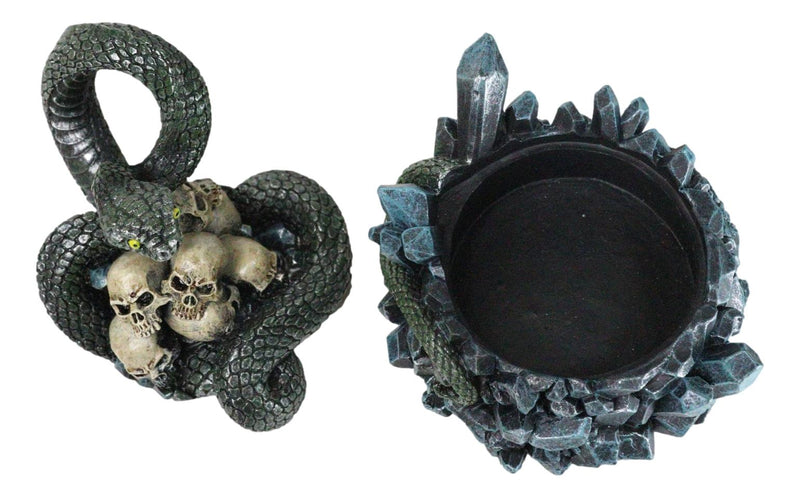 Coiled Attacking Snake On Mound of Skulls at Crystal Rock Quarry Figurine